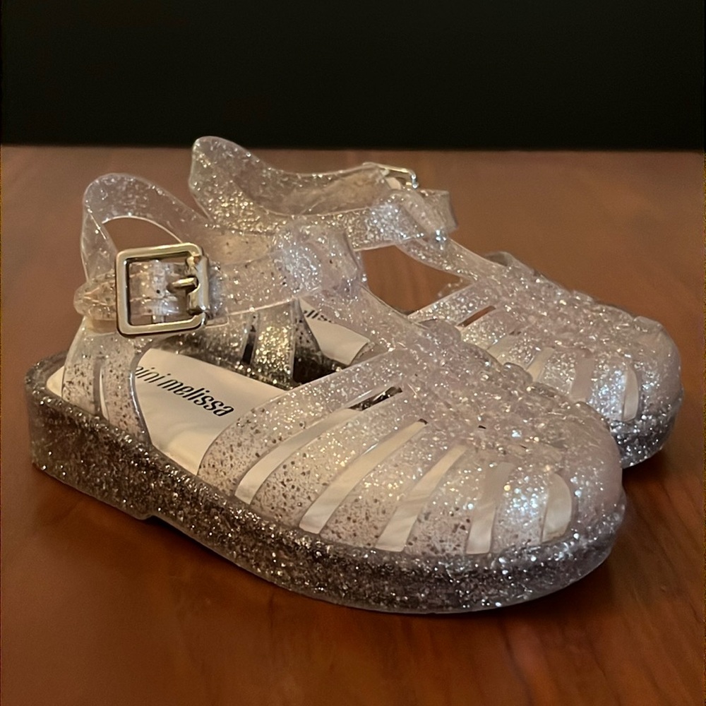 MINI MELISSA, Possession, glitter sandals, size 6